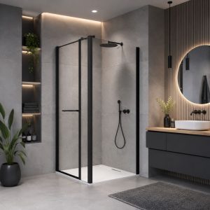 Pravokotna tuš kabina DELTA SPA SLIM 100 × 120 črna