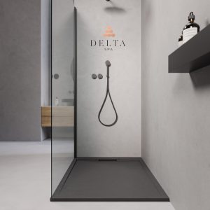 Pravokotna tuš kad DELTA SPA STONE 100 × 80 antracit